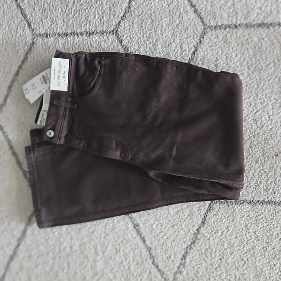 NWT Abercrombie Ultra High Rise 90s Straight Jean, Brown, Size 26 Extra Short - Picture 5 of 5